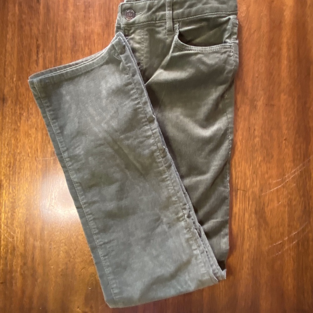 Loft olive green corduroys.  Size 28 (US 6)